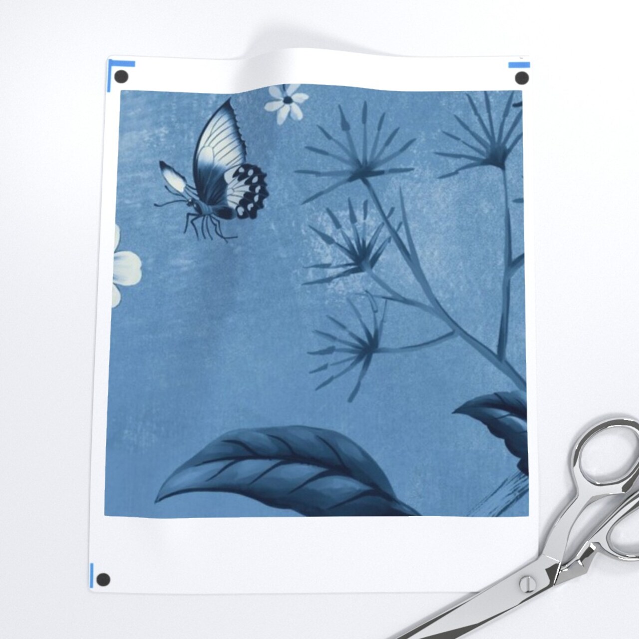 Victorian Floral Blue And White Chinoiserie New Romanticism Large Scale Custom Pre-pasted Wallpaper by Spoonflower Pre-Pasted Wallpaper 2FT Wide